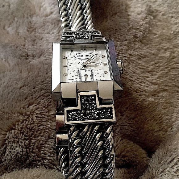 LOIS HILL Watch Sterling Silver Band Square Face - Picture 12 of 15